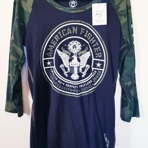 American Fighter 3/4 raglan army shirt